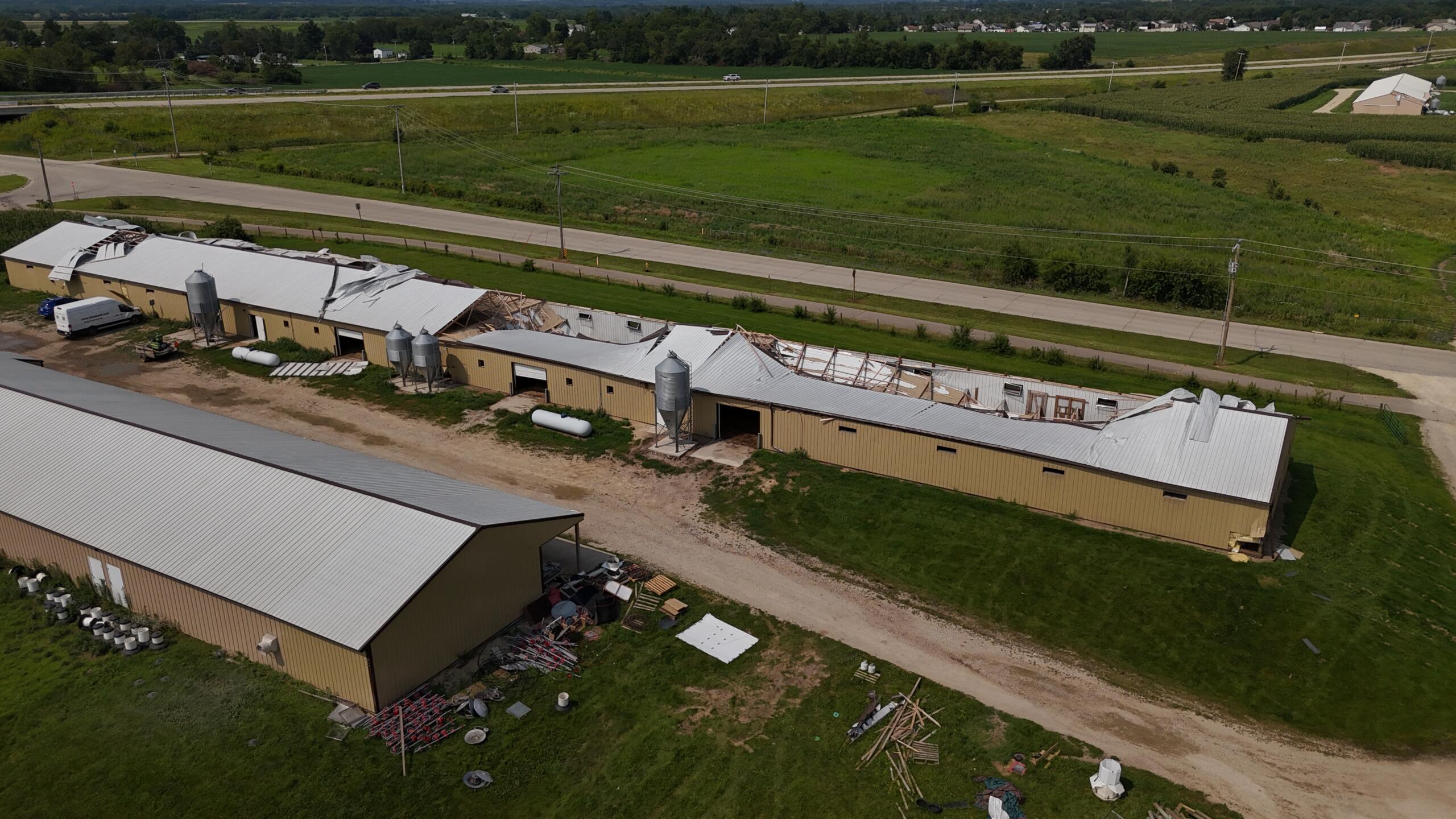 Barns 8 and 9 Damaged After Tornado